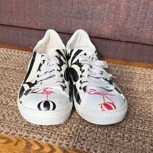 Women's Black and White Flamingo Neefs Sneakers size 39 8.5 made in Turkey